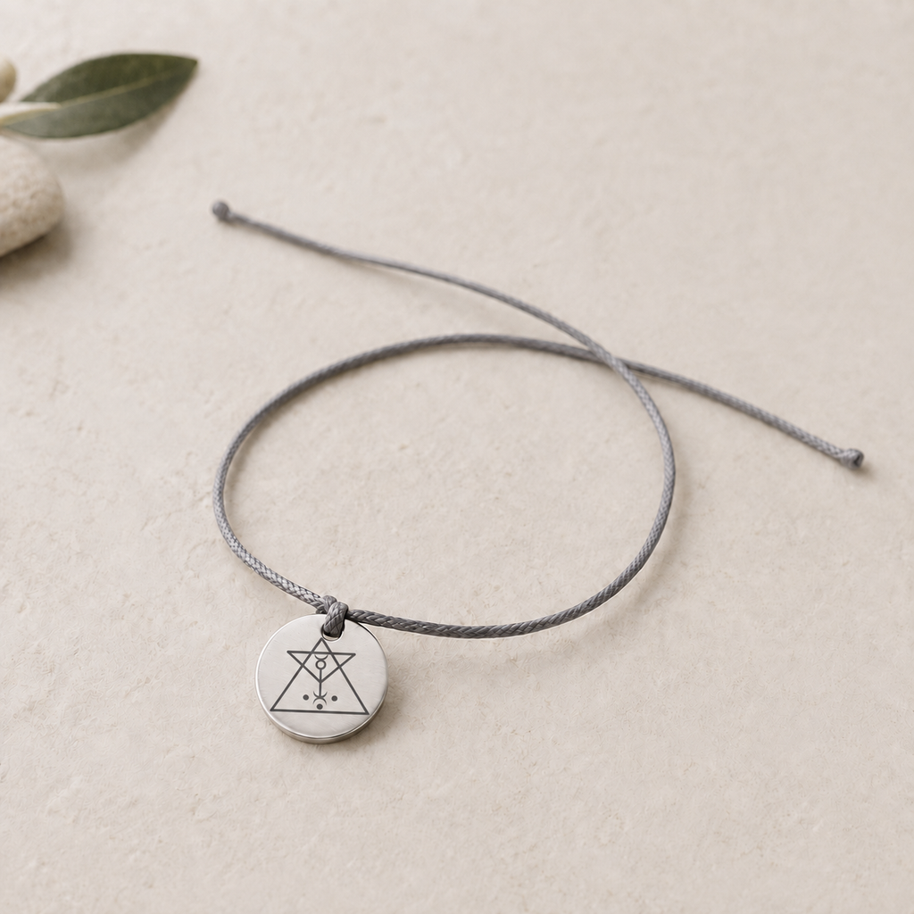 Portal of Dimensions bracelet, front view with Eglan Vin symbol engraving