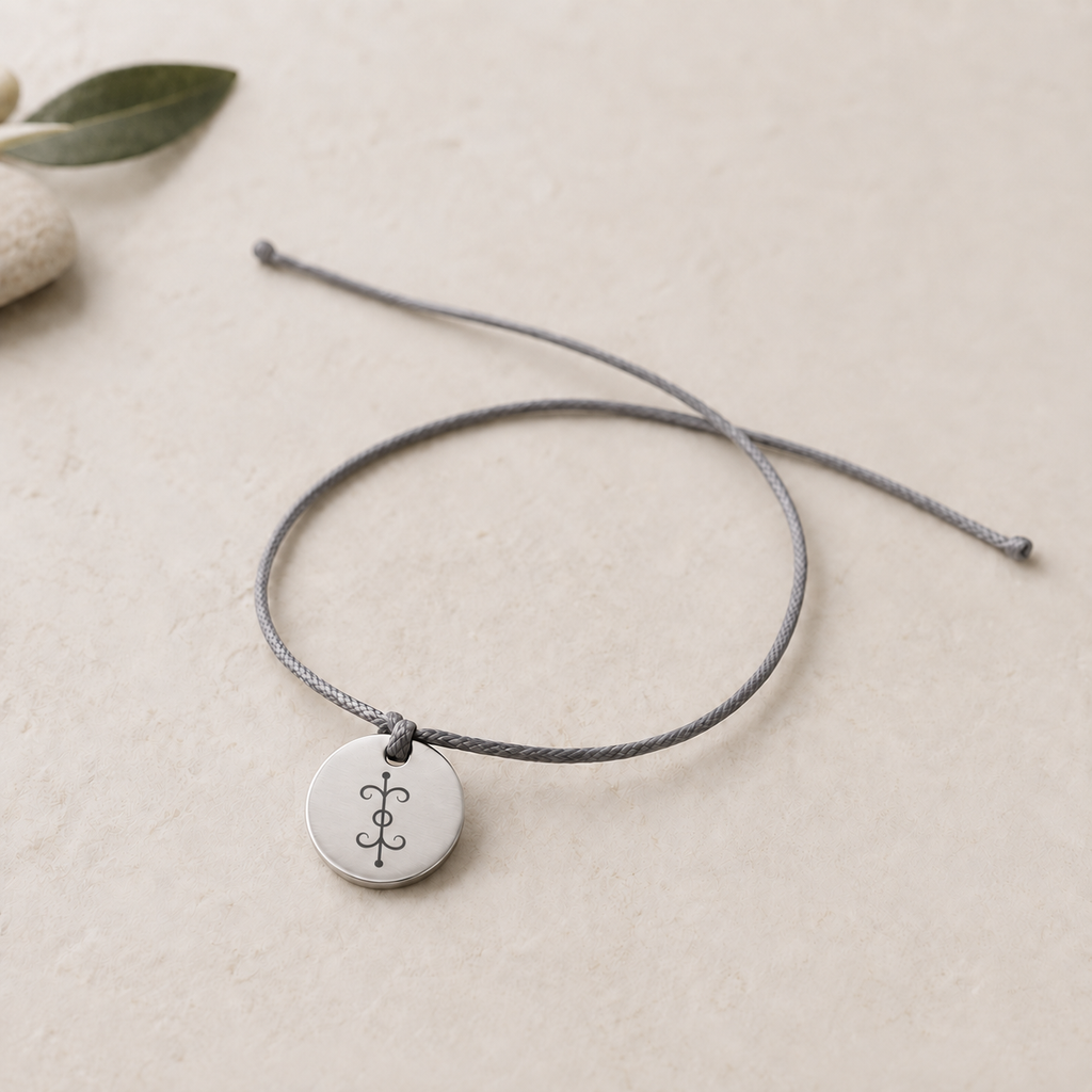 Love bracelet, front view with Amar Nat symbol engraving